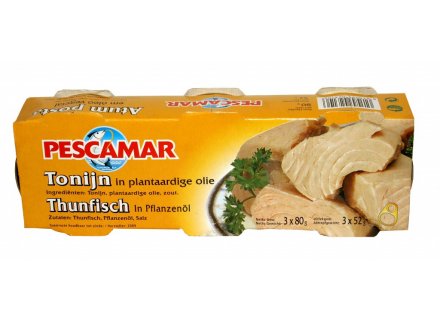 PESCAMAR TONIJN ZONNEBLOEMOLIE 3X80G