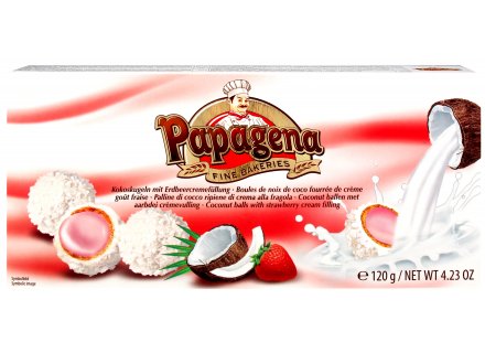 PAPAGENA COCOSBALLETJES AARDBEI 120G